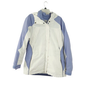 Columbia Parka Womens Size Lage White, Blue/Purple Warm Winter Coat Jacket